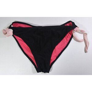 Inmocean Bikini Bottom Large Black Pink Side Ties Swimsuit Separate